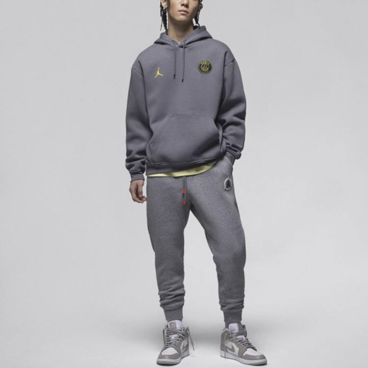 Jordan Мужская толстовка с принтом в полоску и золотым принтом X PSG Paris Saint-Germain светло-графитово-серого цвета DV0612-014