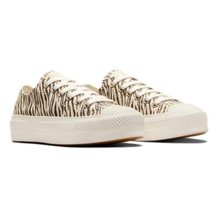 Converse Chuck Taylor All Star Lift Low Женские кроссовки с зебровым принтом Кремовые Egret Engine-Smoke A10959C