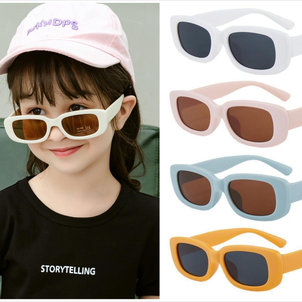 Children Cute Vintage Frosted Rectangle Sunglasses Outdoor Girls Boys Sweet Sun Glasses Protection Classic Kids Eyewear UV400