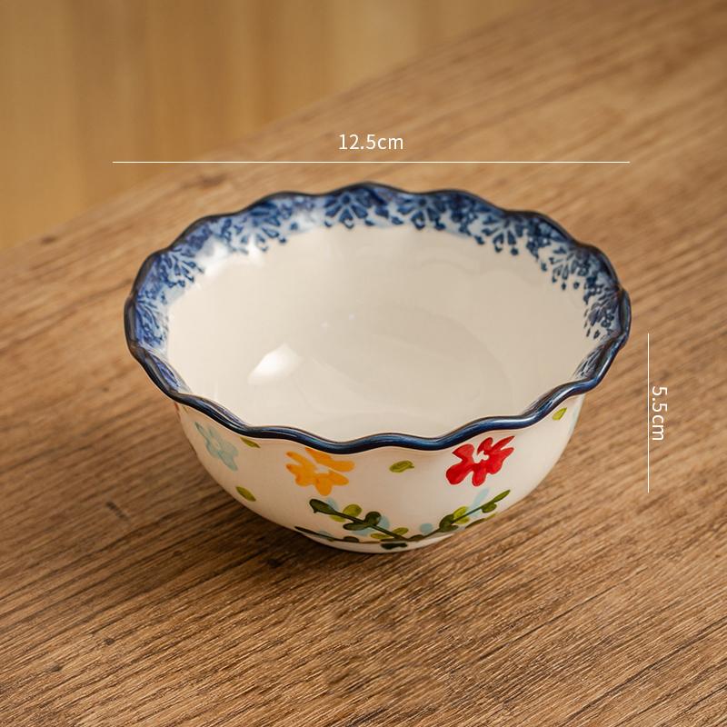 Керамическая тарелка с маленькими цветами в стиле ретро, креативная бытовая посуда, ресторан, изысканные блюда, салатная тарелка, изысканные рыбные тарелки