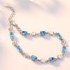 Women's Bracelet Silver/Topaz/Crystal 16 Cm Silver/Blue Elegant Fashion Jewelry
