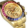 Мужские часы Valentino Domani Chronograph, Золотой, Браслет из нержавеющей стали, Аналоговые кварцевые, Деловые часы, Безель с цирконием, VD006MUG