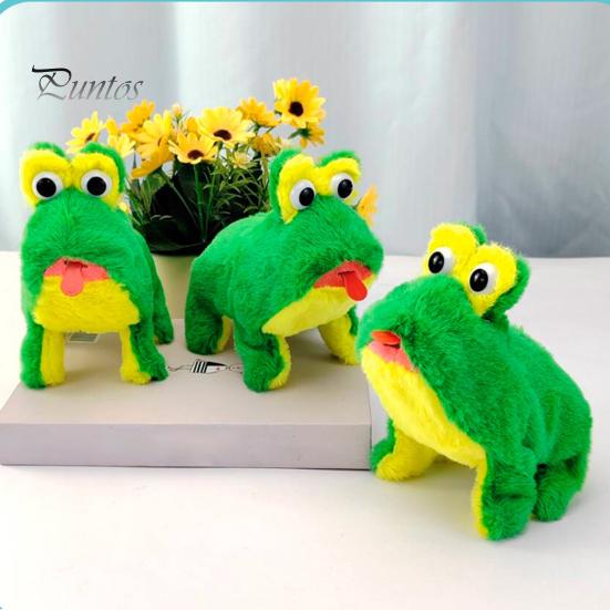 Электрическая плюшевая игрушка-лягушка со звуком, подвижным языком, интерактивное ходячее животное, плюшевая музыкальная кукла для детей, мальчиков и девочек, подарок на день рождения