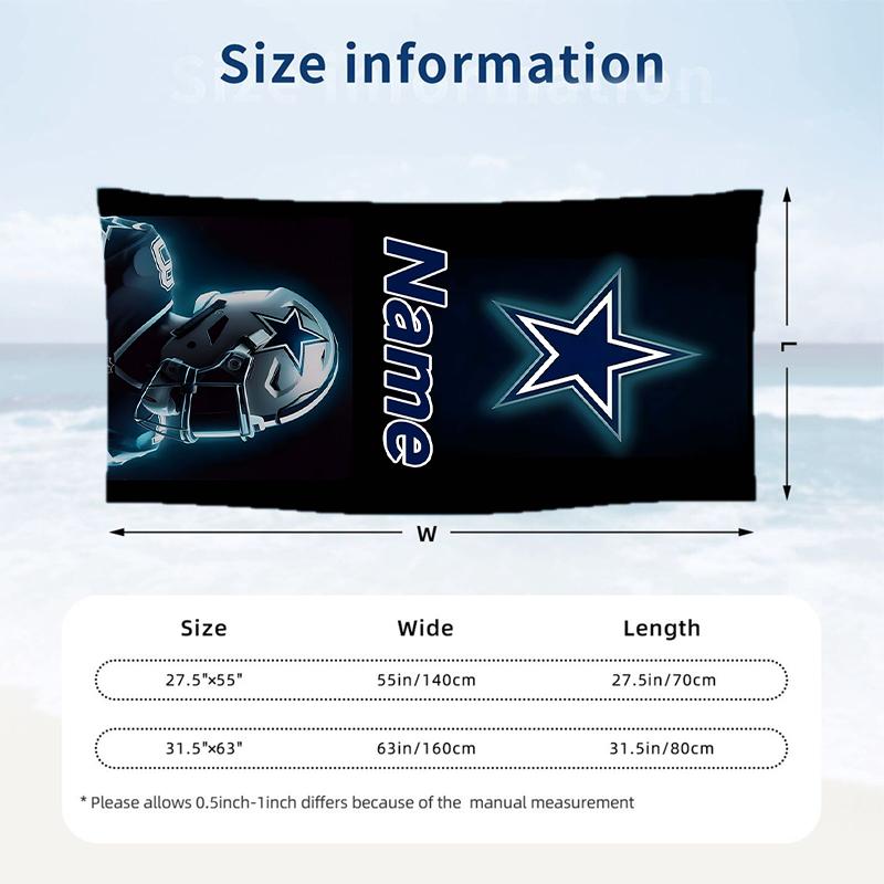 Dallas Stars Custom Name Printed Beach Towel Personalized Soft Towel For Swimming Beach Travel