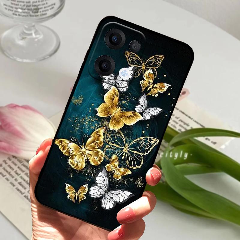 Чехол для Oppo Reno13 Pro Reno 13 12 5G Милое Животное Мягкий Силикон ТПУ Чехол для Телефона Для Oppo Reno12 Pro Защита Fundas Сумка для Телефона