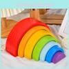 Wooden Seven Layer Rainbow Arch Blocks For Children Learning Development And