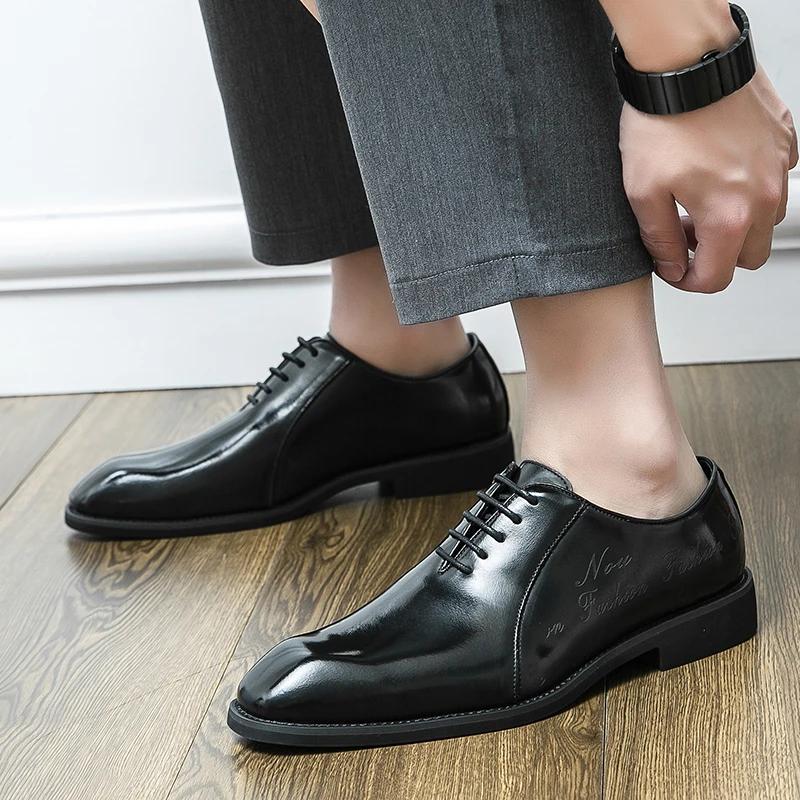 Оригинальные английские лоферы мужские от дизайнера моды, ретро черные кожаные туфли для мужчин, мужские туфли для банкета высокого класса, повседневные туфли Mo-42258