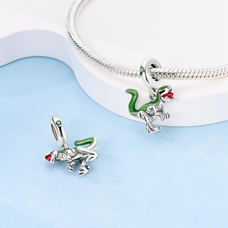 Anniversary Copper Dinosaur Chameleon Dragon Charms Beads Fit Bracelet Bead Jewelry Making Fine Jewelry Gift