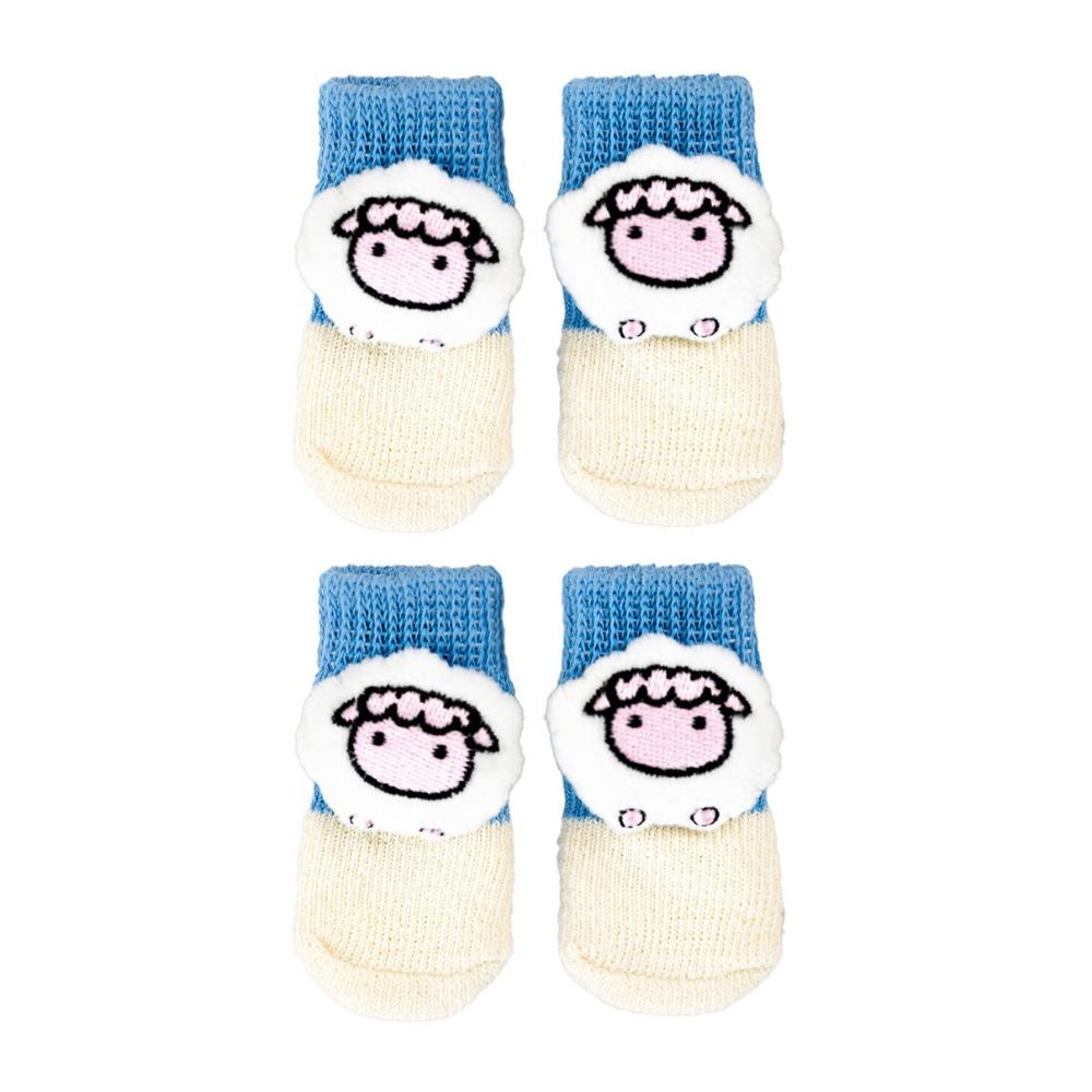 4 шт./компл. 3D противоскользящие носки для собак с рисунком в виде лап домашних животных, защитные чехлы для собак и кошек