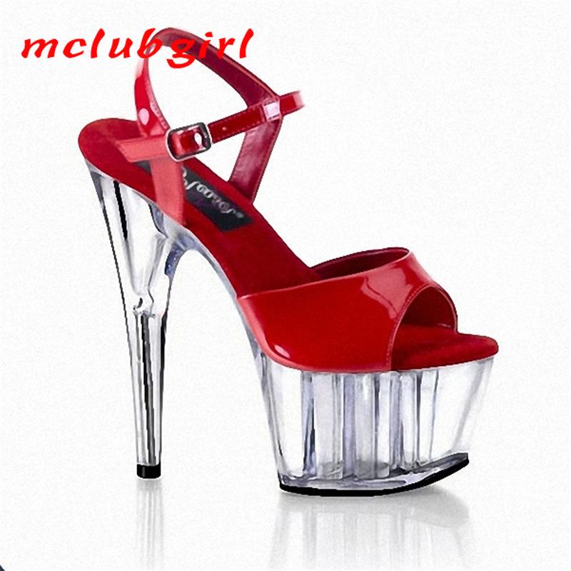 Женская обувь, модные босоножки на высоком каблуке, вечерние туфли с тонким каблуком, высота 17 см, платформа 7 см, YKC