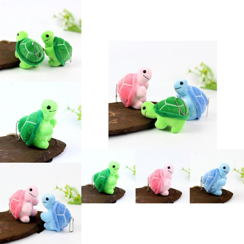 Cute Mini Plush Turtle Toy Stuffed Animal Wedding Favor Green Pink Blue 10cm