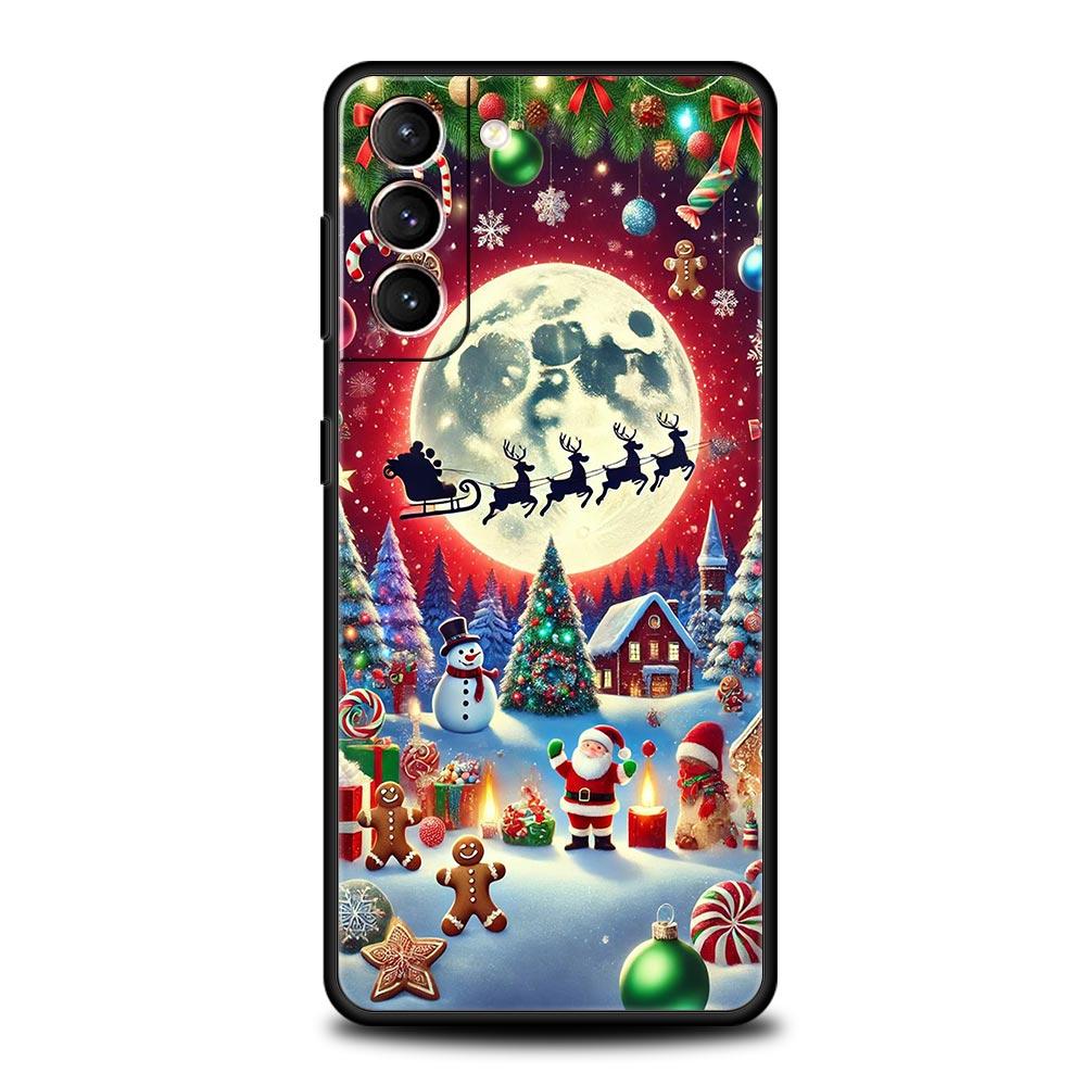 Чехол для телефона Merry Christmas для Samsung Galaxy S26 S25 S24 S23 S22 S20 S21 FE Ultra S25 Edge Plus 5G Мягкий ТПУ Корпус Fundas