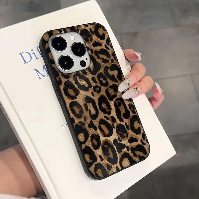 Реалистичный дизайн леопардового принта Мягкий чехол для телефона для iPhone 17 16 15 14 Plus 13 12 11 Pro Max 7 8 SE2 16E 17 Air Ударопрочный чехол