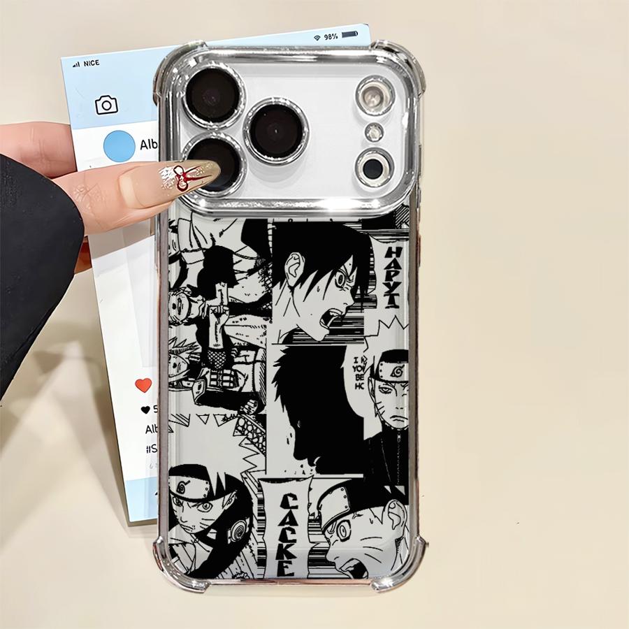 Anime N-NarutoS Plating Phone Case For Xiaomi Redmi A7 15 A3 15C 14C K50 A1 Note 15 14 13 12 12s Pro Plus 4G 5G Anti Fall Airbag