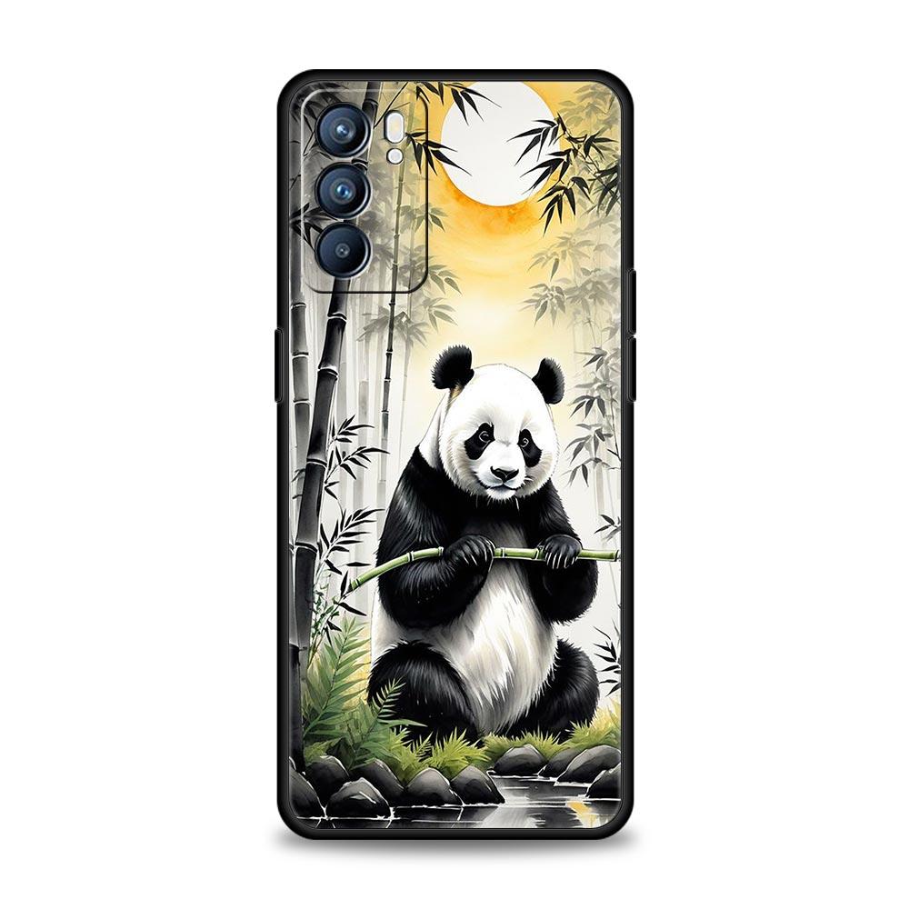 Чехол для телефона с пандами для Oppo Reno 13 12 11 10 7 F Find X5 X6 A98 A80 A79 A78 A57 A54 A31 A17 Pro 5G Мягкий ТПУ Чехол Fundas Сумки