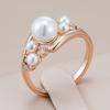Уникальное винтажное кольцо с жемчугом для женщин, модное, цвета розового золота, с натуральным цирконом, аксессуары, повседневные изящные украшения, новое