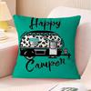 Happy Camper Pillowcase Toon Gift Cushion Cover Bedroom Home Sofa Chair Seat Decor Pillow Case