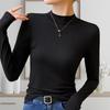 Modal Half-High Neck Long Sleeve Slimming Women's Shirt - Korean Style Autumn/Winter Innerwear