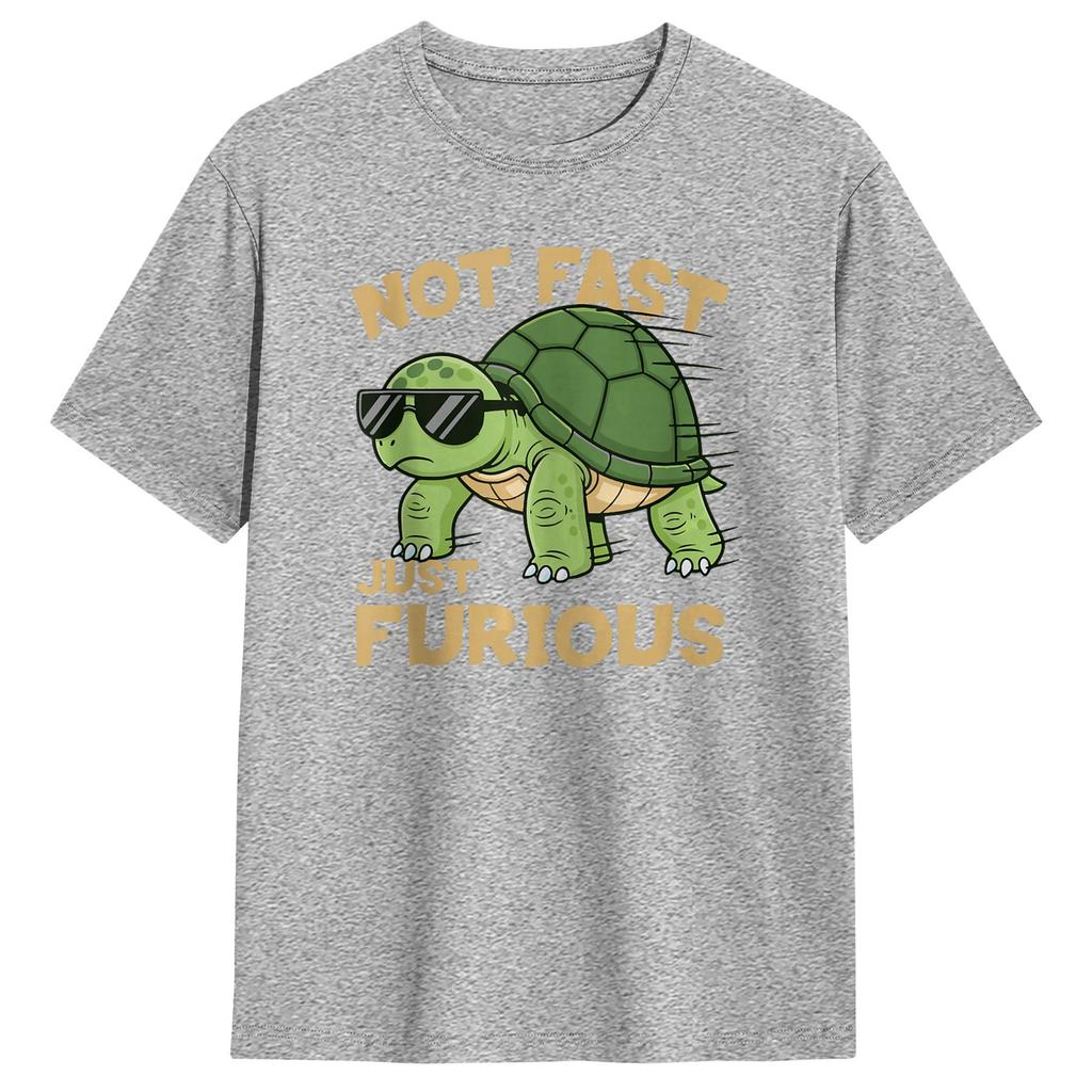 Vintage T Shirt Summer Not Fast Just Furious Turtle Funny Attitude Meme Trending TShirts Cotton Tee Shirt Unisexs Classic Clothes