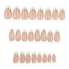 24pcs Women Full Cover Stick on Nails White Tips Almond Artificial Nails for Women Girls Manicure DIY