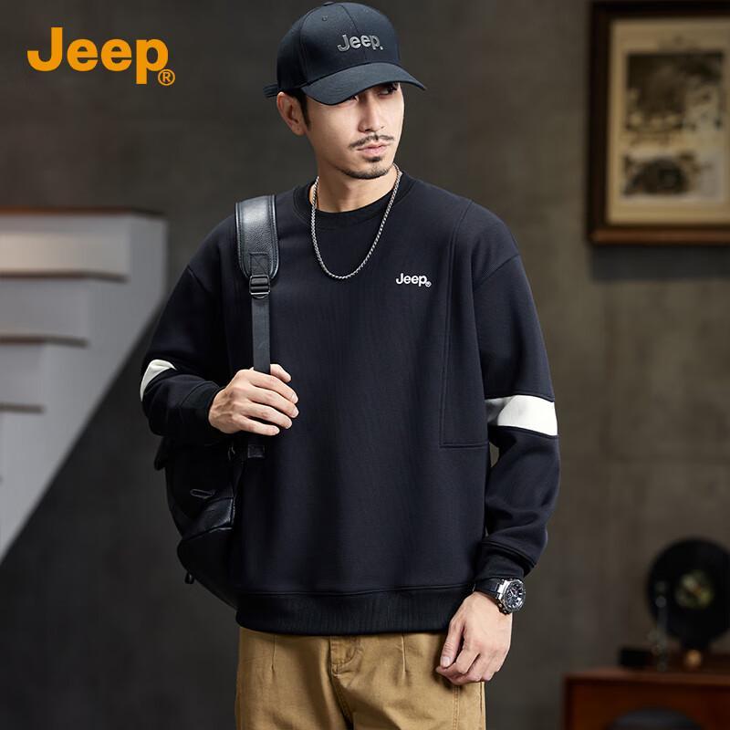 Jeep Men's 2025 Autumn Round Neck Pullover Sweatshirt