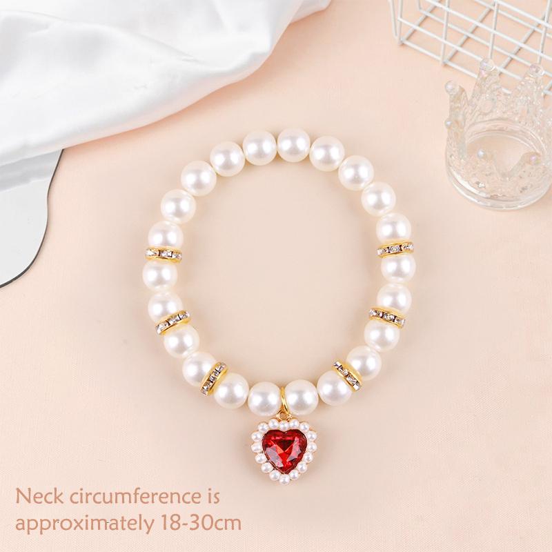 Adjustable Pet Pearl Necklace Cat Dog Pearl Collar Wedding Party Pet Jewelry Accessories Pet Products Pet Birthday Gifts