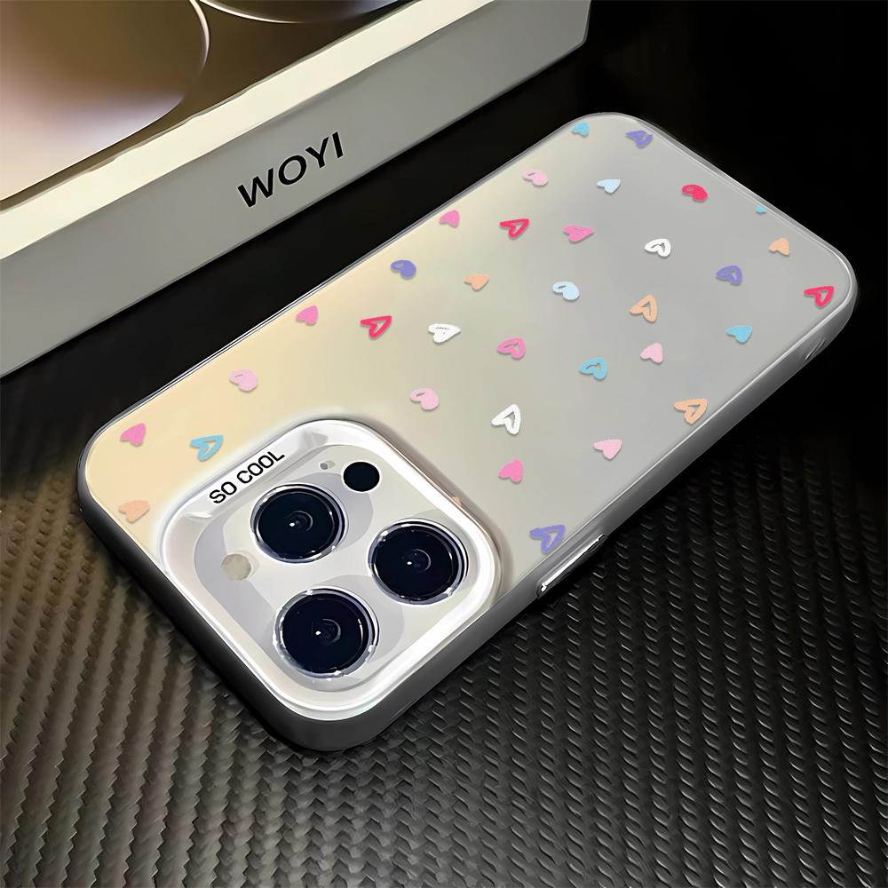 Красочный чехол с сердечками для iPhone 16 16E 15 14 13 12 11 Pro Max Чехол Funda Coque Бампер Оболочка 15 14 Чехол для iPhone 16 Pro Max