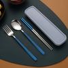 Набор вилок и ложек серебряного/золотого цвета, набор палочек для еды, дорожный набор столовых приборов из нержавеющей стали, для пикника