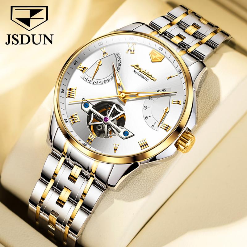 JINSHIDUN New Business and Leisure Men's Watch Multifunctional Automatic Mechanical Watch Tourbillon High-end Watch