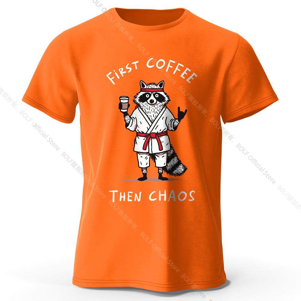 Мужская футболка с принтом "First Coffee" 100% хлопок Оверсайз Утренние графические футболки для женщин Летние топы Кафе Уличная одежда