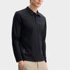 Fila Comfortable Knitted Long Sleeve Polo Shirt Men Tops Black F11M513206F-BK