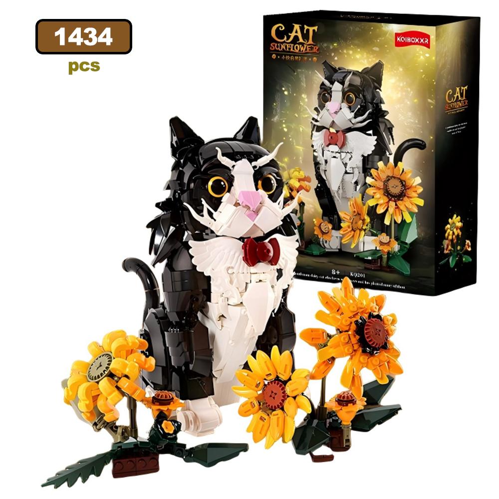 Нетоксичные Строительные Блоки Модель Кролика Кошки Moc Креативные Сельские Морковки Подсолнухи Настольное Украшение Сборка Животные Кирпичные Игрушки Подарки для Детей
