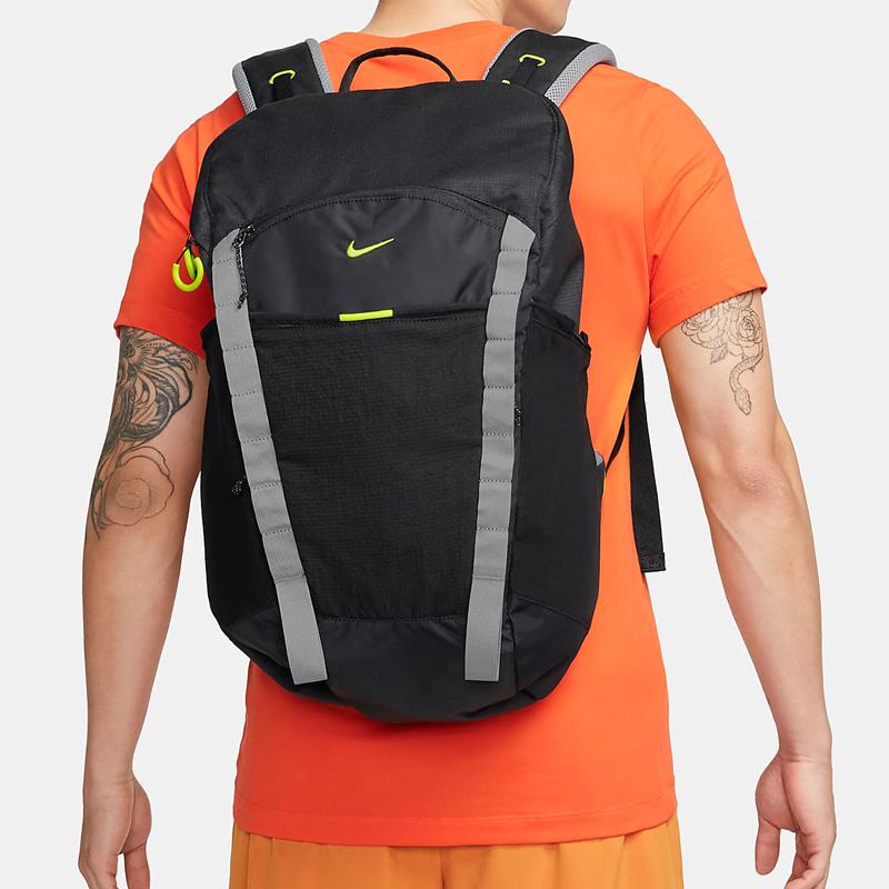 Nike Тканевый рюкзак обычный мужской черный и изысканный серый и атомно-зеленый DJ9677-010