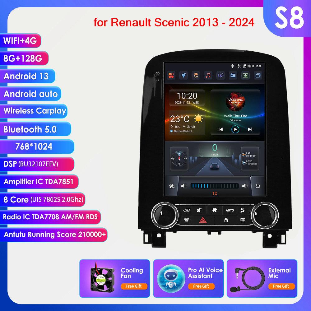 Hizpo 9.7 Tesla Style Carplay 4G 2Din Android автомобильное радио для Renault Scenic 2013 - 2024 мультимедийный видеоплеер GPS DSP Autoradio интеллектуальный экран