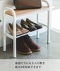Yamazaki Jitsugyo 4787 Easy To Stand Bench Shoe Rack White W48XD19XH46cm Tower Entrance Bench Shoe Rack with Handle Approx.