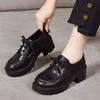 Thick-soled Lace-up Small Leather Shoes Women's Autumn New Fashion Heightening Single Shoes Non-slip and Wear-resistant Versatile Low-top Shoes