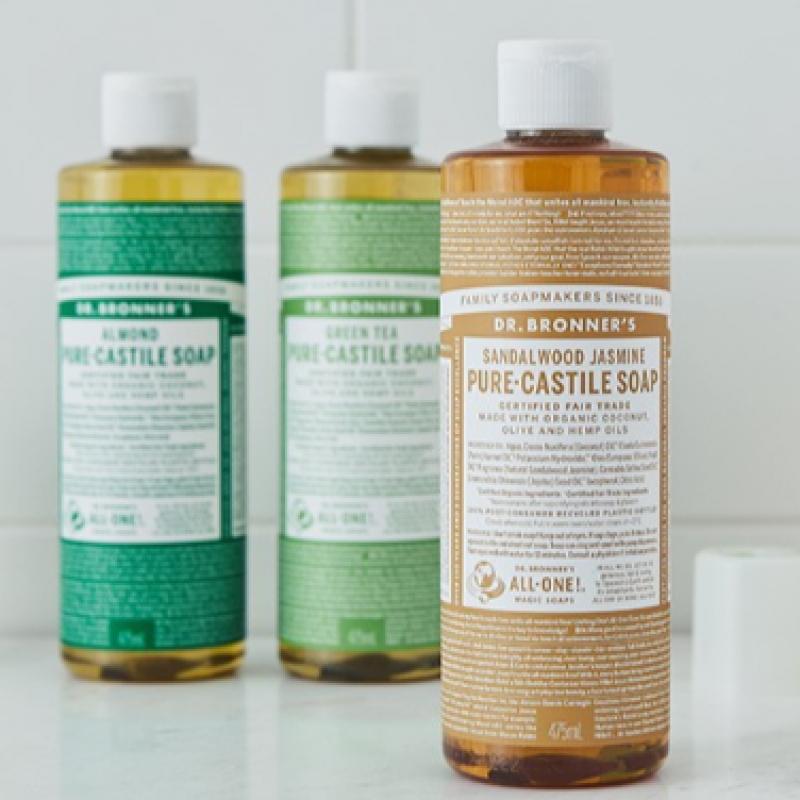 Доктор. Bronner S Мятное чистое кастильское мыло 475 мл