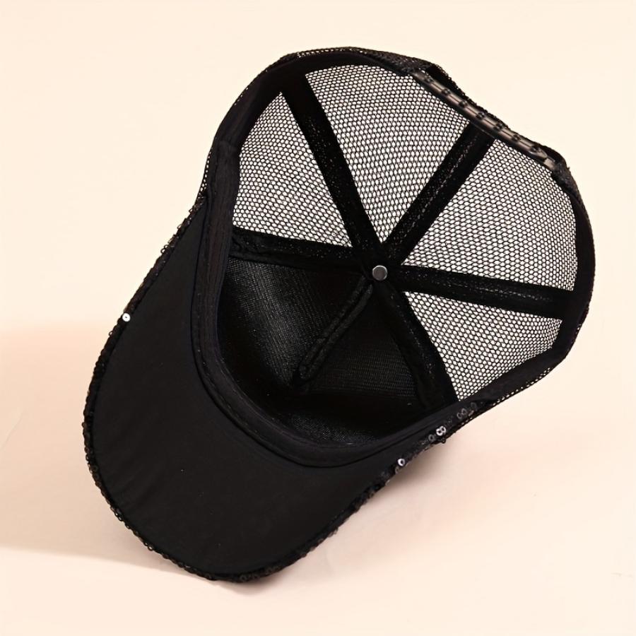 Блестящая сетчатая бейсболка с блестками, летняя шляпа от солнца, солнцезащитный козырек, унисекс