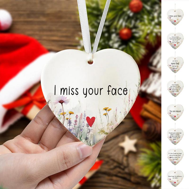 Christmas Ornament Heart-Shaped Friendship Acrylic Ornaments for True Friends Christmas Decor Ornaments for Family Friends