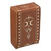 BSTKEY Tarot Card Storage, Leather, Magnetic Closure, Tarot Card Organizer, Card Case, Tarot Card Box, Standard Size, Hot Stamping, Stylish, Brown + G