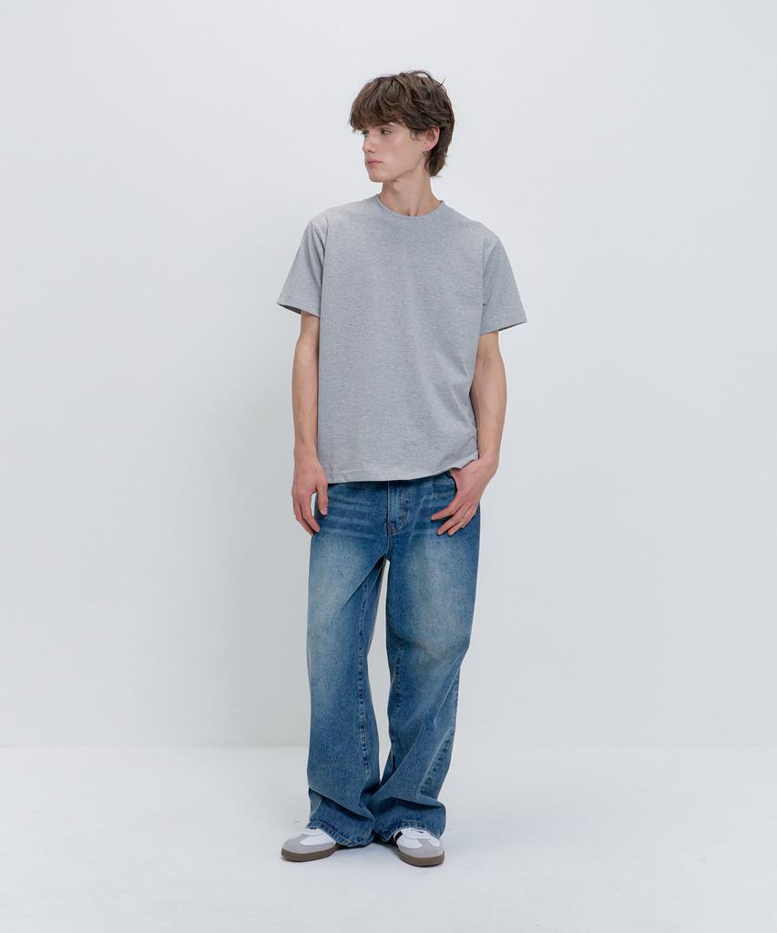 PSSHOPPER Basic Cool Skin Short Sleeve T-Shirt [Gray]
