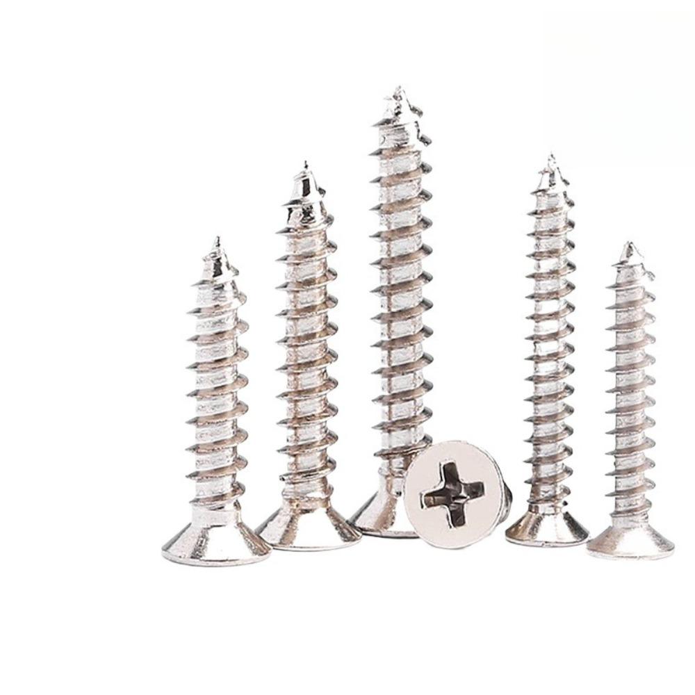 4 шт. Шурупы по дереву с крестообразной плоской головкой M1 M1.5 M5 Строительные шурупы Оцинкованные саморезы по дереву для шкафа ДВП