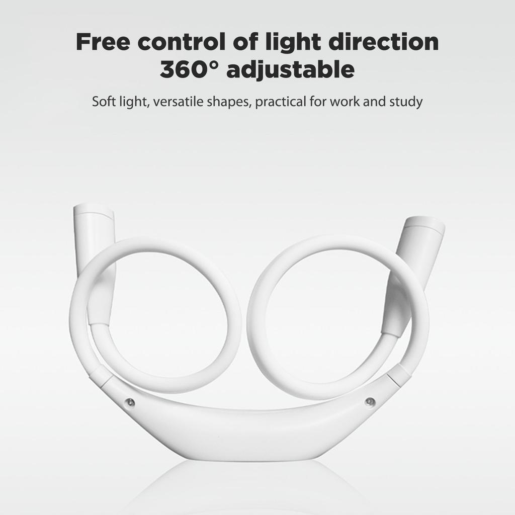USB Mini Desklamp Book Lights Stepless Dimming Sports Halterneck Light 360-degree Adjustment Work Lamp Hands Free