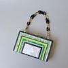 Новые модные сумки, модные женские сумки, зеленые, белые клетчатые акриловые роскошные вечерние вечерние сумки, женские повседневные милые сумки-клатчи в коробке