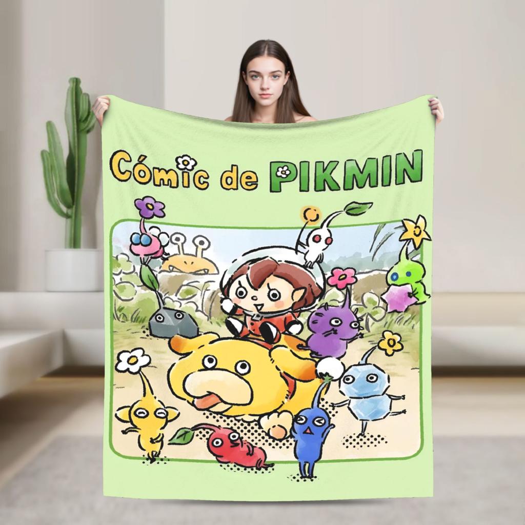 Pikmin Game Blanket Super Soft Fluffy Plush Throw Blanket For Couch Bed Airplane Travel Flannel Bedspread Bed Cover