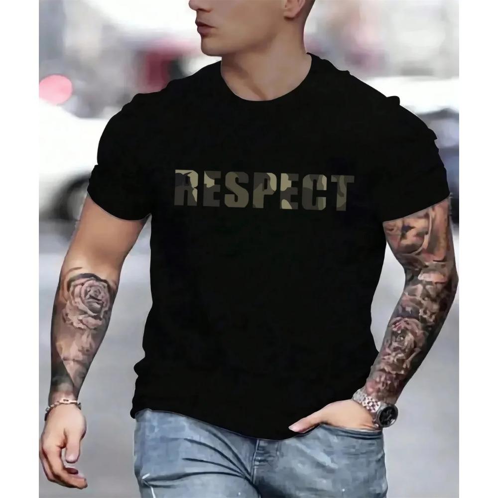 Модная, повседневная, удобная, дышащая и с принтом в виде букв мужская футболка на лето 2025 года, полиэстер