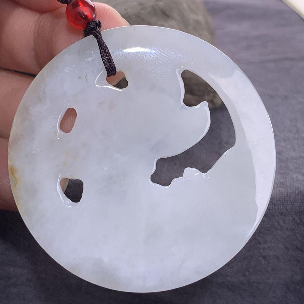 Burma A-Grade Natural Jade Leaf Pi Xiu Pendant