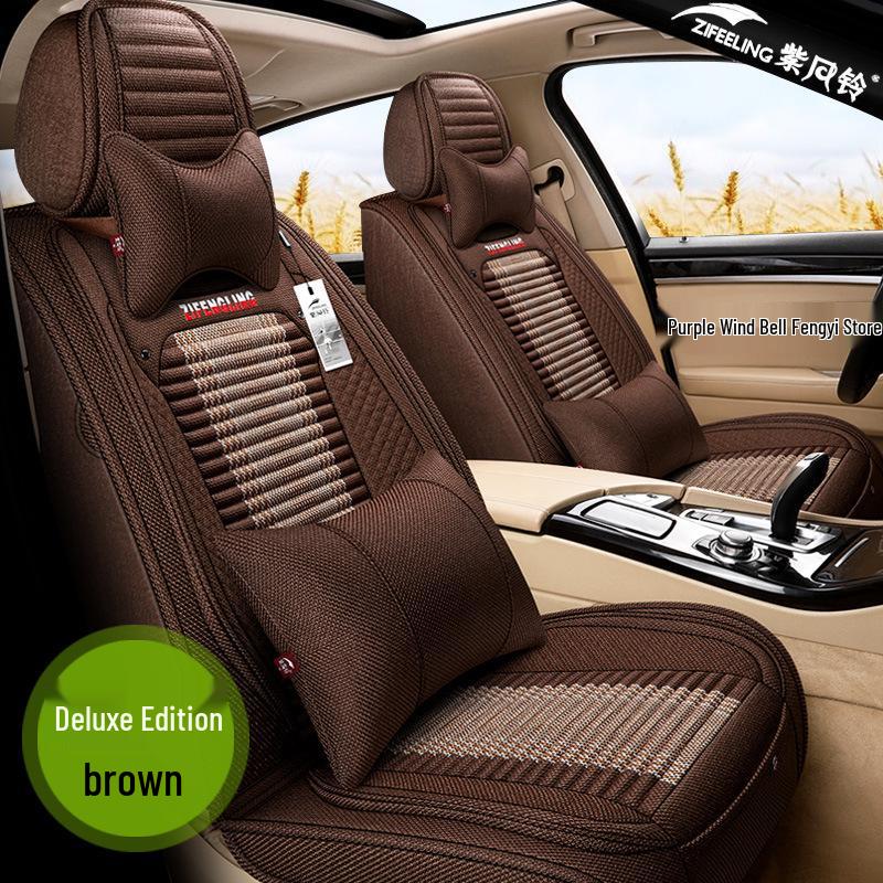 Фиолетовые Ветряные Колокольчики Льняные Чехлы на Сиденья Автомобиля для Lexus LS500h, 350, RX270, LX570