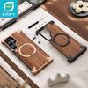 Чехол Eary для Samsung Galaxy S25 S24 Ultra из дерева, магнитный, с вращающейся на 360° подставкой, безрамочный, противоударный протектор, совместимый с Magsafe