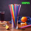 Colorful & Black Drinking Kunststof Straws Bar Party Wedding Kitchen Supplies Reusable Plastic Beverage Straw Wholesale